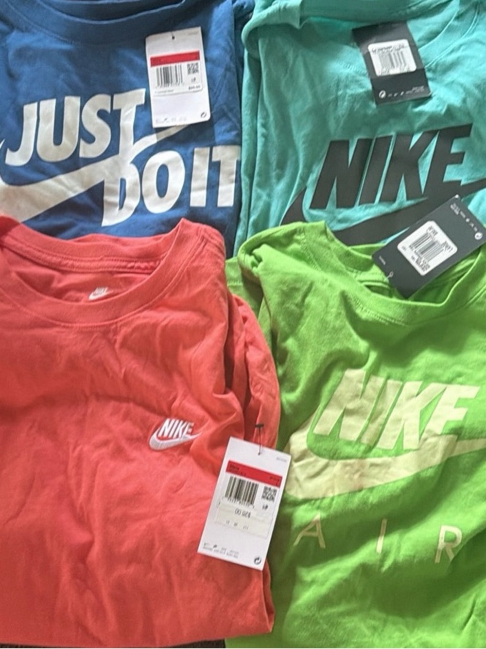 Nike Kids Short-Sleeve Tees in Blue, Teal, Coral & Lime